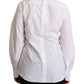 Dolce & Gabbana White Cotton Dress Collared Long Sleeves Shirt Top