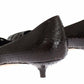 Dolce & Gabbana Brown Leather Kitten Heels Pumps Shoes