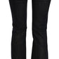 John Galliano Black Washed Mid Waist Flared Denim Pants Cotton