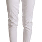 Jacob Cohen White Mid Waist Lyocell Skinny Cropped Pants