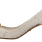 Dolce & Gabbana White Taormina Lace Crystal Heels Pumps Shoes
