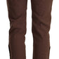 Just Cavalli Brown Mid Waist Cotton Cropped Capri Pants
