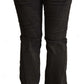 Costume National Black Cotton Mid Waist Skinny Pants