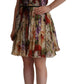 Dolce & Gabbana Beige Floral Sleeveless Round Neck Mini Dress