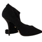 Dolce & Gabbana Black Stretch Socks Knee High Booties Shoes