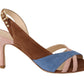 GIA COUTURE Multicolor Suede Leather Slingback Heels Sandals Shoes
