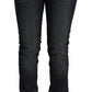 Acht Black Washed Cotton Low Waist Slim Fit Denim Jeans