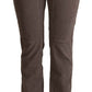 Jeckerson Brown Cotton Low Waist Iconic Patches Leg Denim Jeans