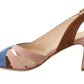 GIA COUTURE Multicolor Suede Leather Slingback Heels Sandals Shoes