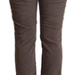 Jeckerson Brown Cotton Low Waist Iconic Patches Leg Denim Jeans
