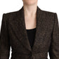 Dolce & Gabbana Dark Brown Wool Single Breasted 2 Pc Jacket Pants