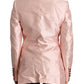 Dolce & Gabbana Pink Satin Long Sleeves Blazer Coat Jacket