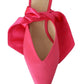 GIA COUTURE Pink Leather Lace Up Kitten Heels Pumps Shoes