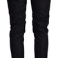 Acht Black Cotton Low Waist Slim Fit Denim Jeans