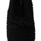 Dolce & Gabbana Black Slip On Ballerina Flats Wool Knit Shoes