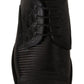 Dolce & Gabbana Black Exotic Leather Lace Up Formal Derby Shoes