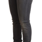 Acht Dark Gray Washed Cotton Denim Skinny Jeans