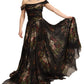 Dolce & Gabbana Multicolored Floral Off Shoulder Gown Dress