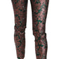 Dolce & Gabbana Multicolor Iridescent Brocade Jacquard Trousers Crop Pants