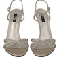 Dolce & Gabbana Silver Crystal Covered Ankle Strap Sandals Shoes