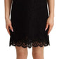 Dolce & Gabbana Black Floral Lace Sheath Sleeveless Mini Dress