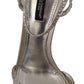 Dolce & Gabbana Silver Crystal Covered Ankle Strap Sandals Shoes