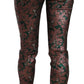 Dolce & Gabbana Multicolor Iridescent Brocade Jacquard Trousers Crop Pants