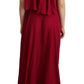 PLEIN SUD Orchid Silk Sleeveless Long Maxi Ruffle Shift Dress