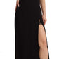 Dolce & Gabbana Black Silk Stretch Side Slit Sheath Midi Dress