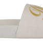 Dolce & Gabbana White Leather Luxury Hotel Slides Sandals Shoes