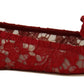 Dolce & Gabbana Red Lace Crystal Ballet Flats Loafers Shoes