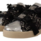 Dolce & Gabbana Silver Leather Brown Cotton Wool Sneakers Shoes