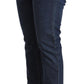 Acht Dark Blue Cotton Slim Fit Folded Hem Denim Jeans