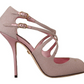 Dolce & Gabbana Pink Glittered Strappy Heels Sandals Shoes