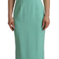 Dolce & Gabbana Mint Green Sheath Square Neckline Midi Dress