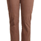 Costume National Brown Cotton Tapered Cropped Pants