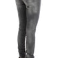 John Galliano Gray Wash Cotton Blend Slim Fit Denim Jeans Pants