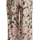 Dolce & Gabbana Pink Lily Mid Waist Wide Leg Pants