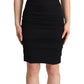 Dolce & Gabbana Bodycon Black Silk Off Shoulder Sheath Bodycon Dress