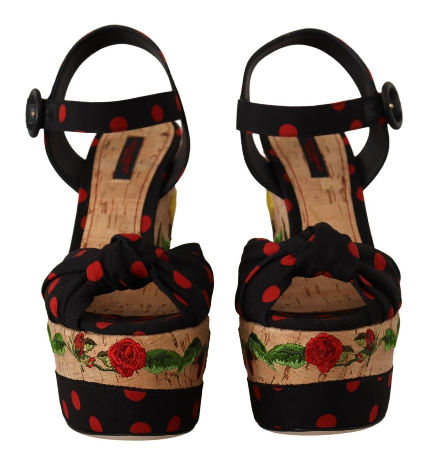 Dolce &amp; Gabbana 멀티컬러 플랫폼 웨지 샌들 Charmeuse 슈즈