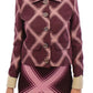 House of Holland Check Trench Coat Blazer Purple Jacket