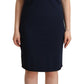John Galliano Navy Blue Sleeveless Sheath Knee Length Dress