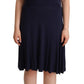 Roccobarocco Navy Blue Sleeveless Halter Sheath Midi Dress