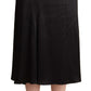 Blumarine Black Acetate High Waist A-line Midi Skirt
