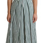 Dolce & Gabbana Green Striped Cotton A-Line Dress