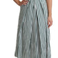 Dolce & Gabbana Green Striped Cotton A-Line Dress