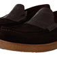 Dolce & Gabbana Brown Suede Leather Slip On Flats Moccasin Shoes