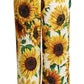 Dolce & Gabbana White Sunflower Print Mid Waist Wide Leg Pants