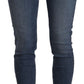 Don The Fuller Blue Mid Waist Cotton Denim Slim Fit Cropped Jeans