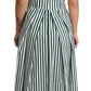 Dolce & Gabbana Green Striped Cotton A-Line Dress